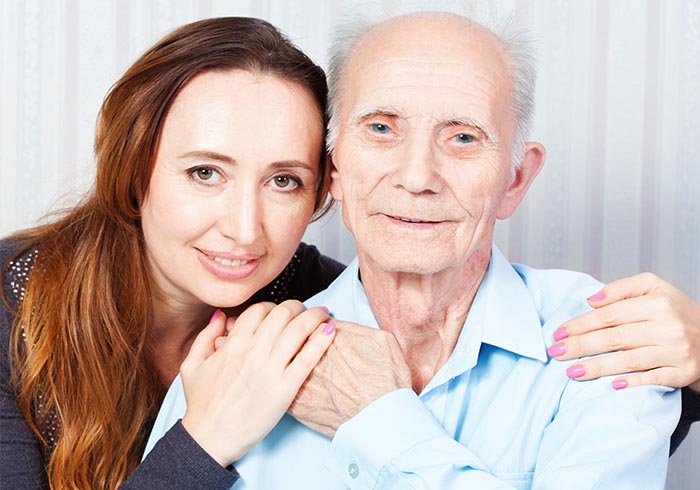 Elderly Client with family member